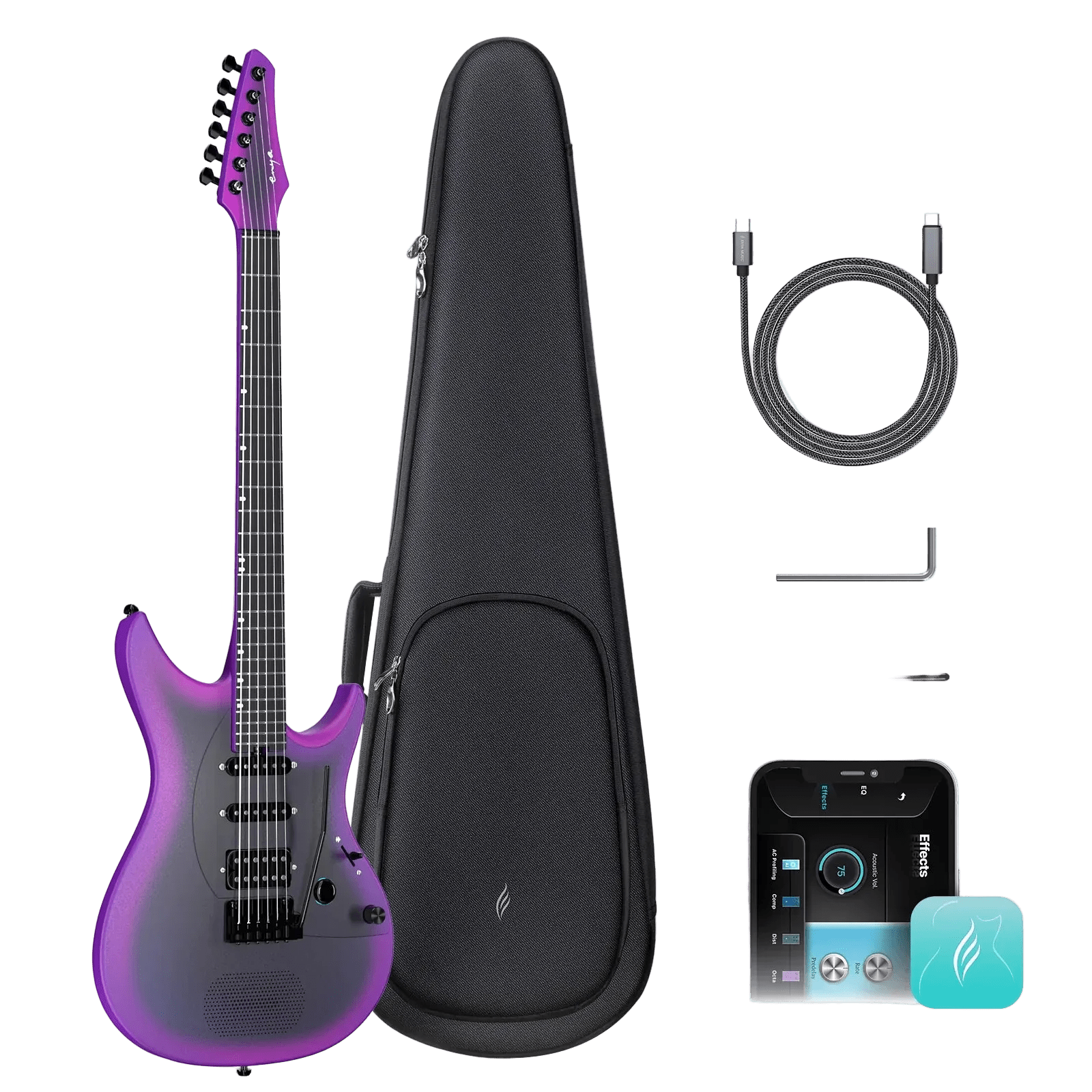 Enya Inspire Electric Smart Guitar Royal Purple - Richards Guitars Of Stratford Upon Avon