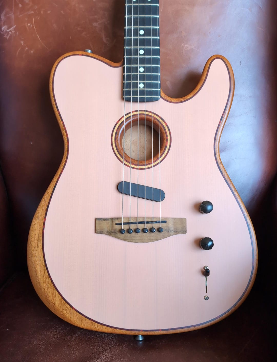 Fender USA Acoustasonic Telecaster - Shell Pink (Used) - Richards Guitars Of Stratford Upon Avon
