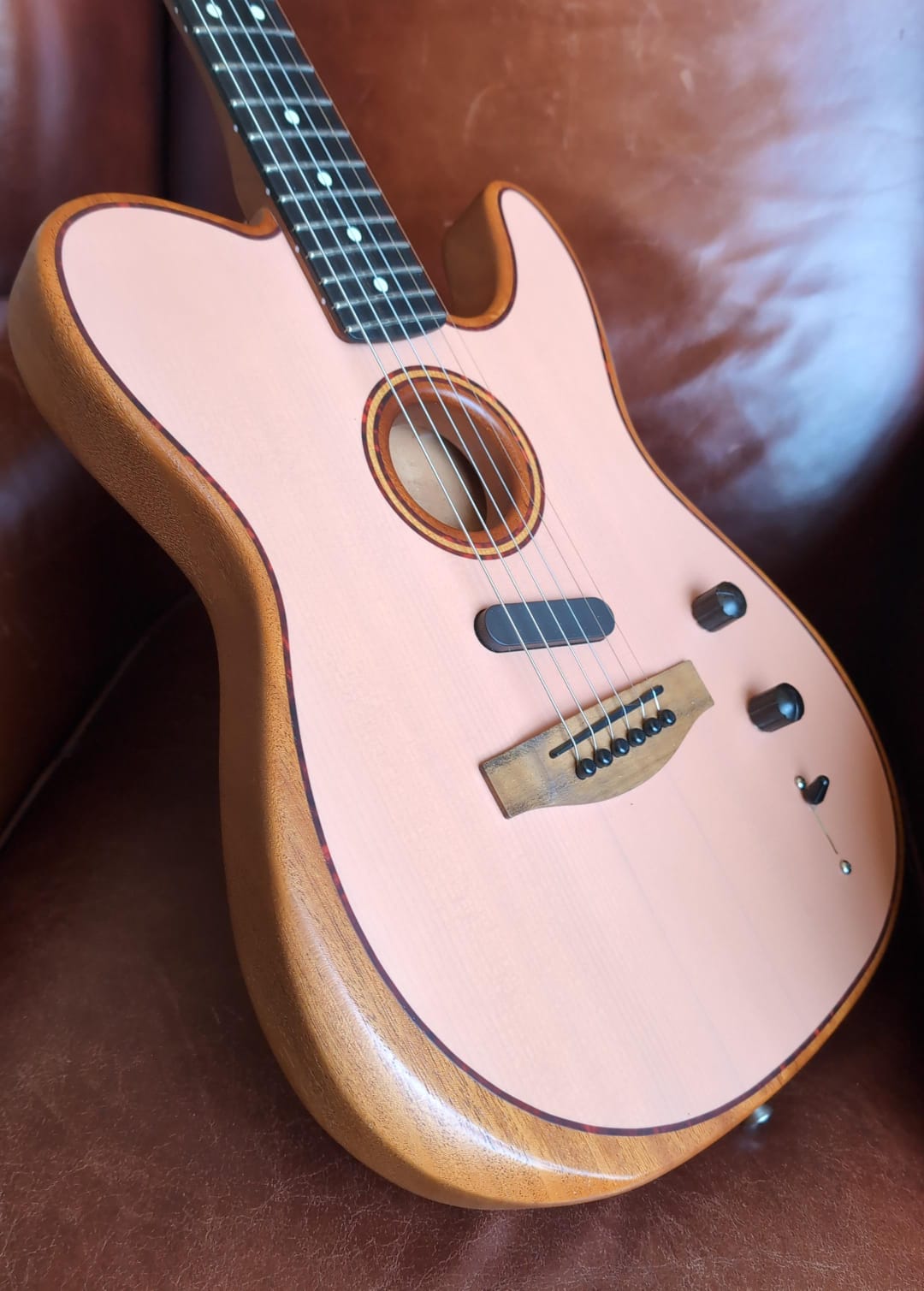 Fender USA Acoustasonic Telecaster - Shell Pink (Used) - Richards Guitars Of Stratford Upon Avon