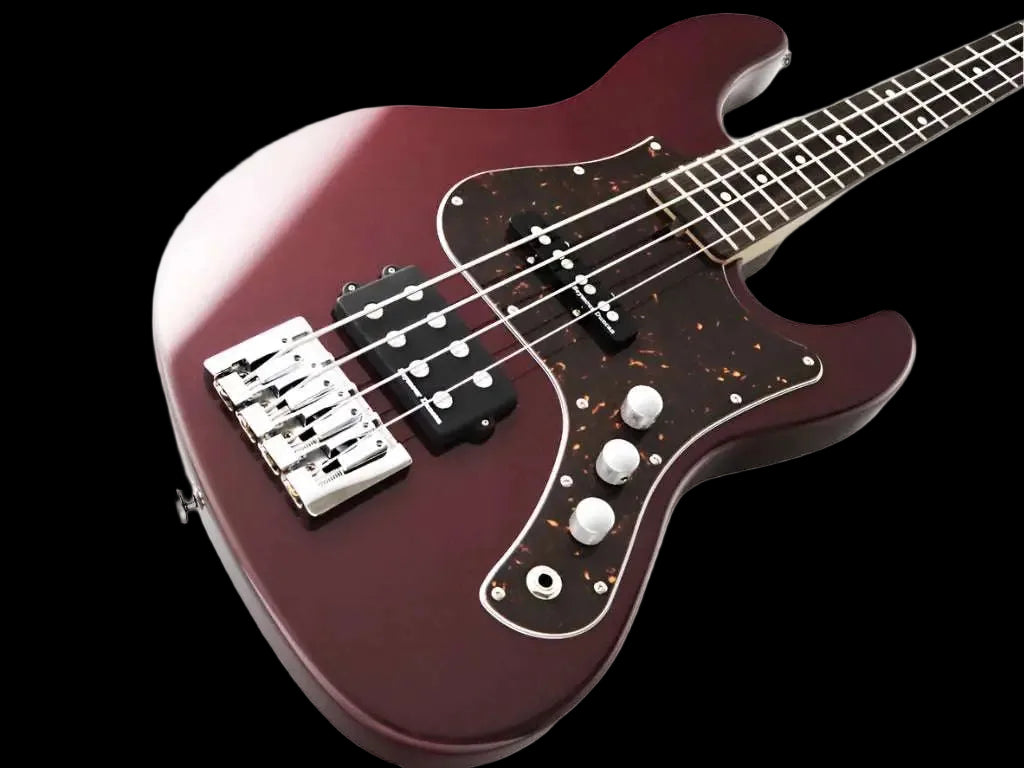 FGN Bass Guitar J Standard Mighty Jazz JMJ2ALR Azuki Metallic (AZM) With Gig Bag - Richards Guitars Of Stratford Upon Avon