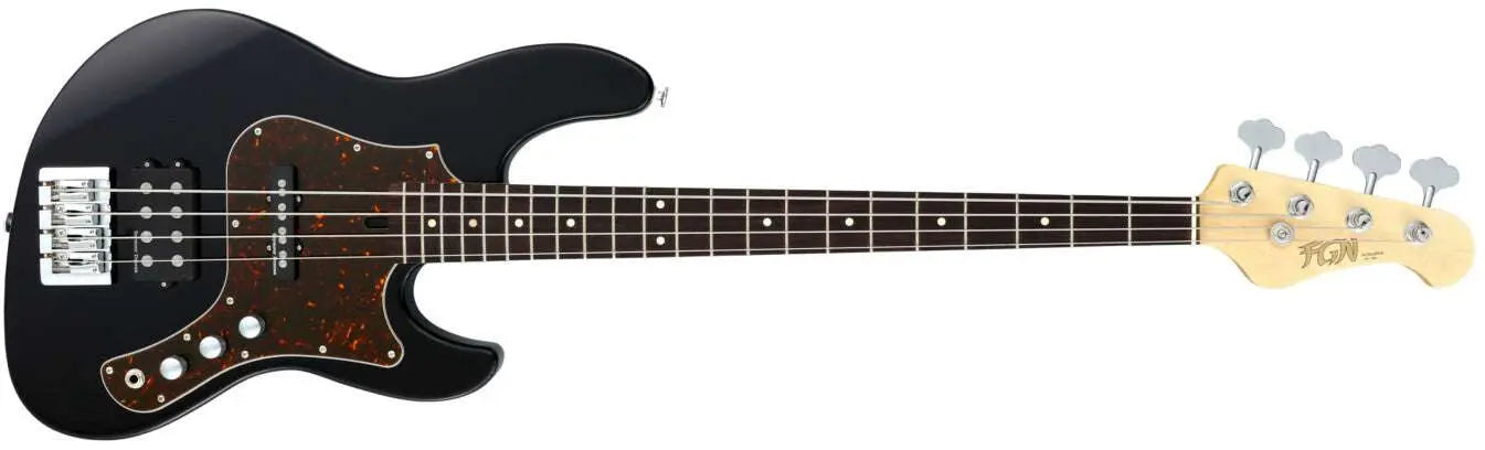 FGN Bass Guitar J Standard Mighty Jazz JMJ2ALR Black (BK) With Gig Bag - Richards Guitars Of Stratford Upon Avon