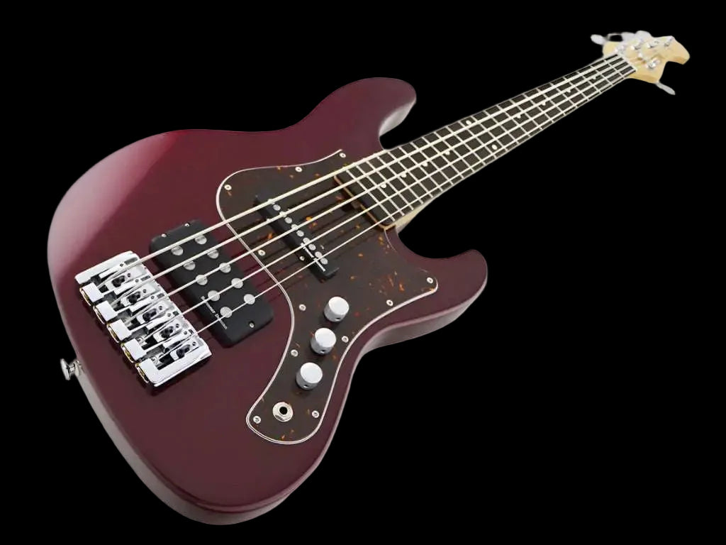 FGN Bass Guitar J Standard Mighty Jazz JMJ52ALR Azuki Metallic (AZM) With Gig Bag - Richards Guitars Of Stratford Upon Avon