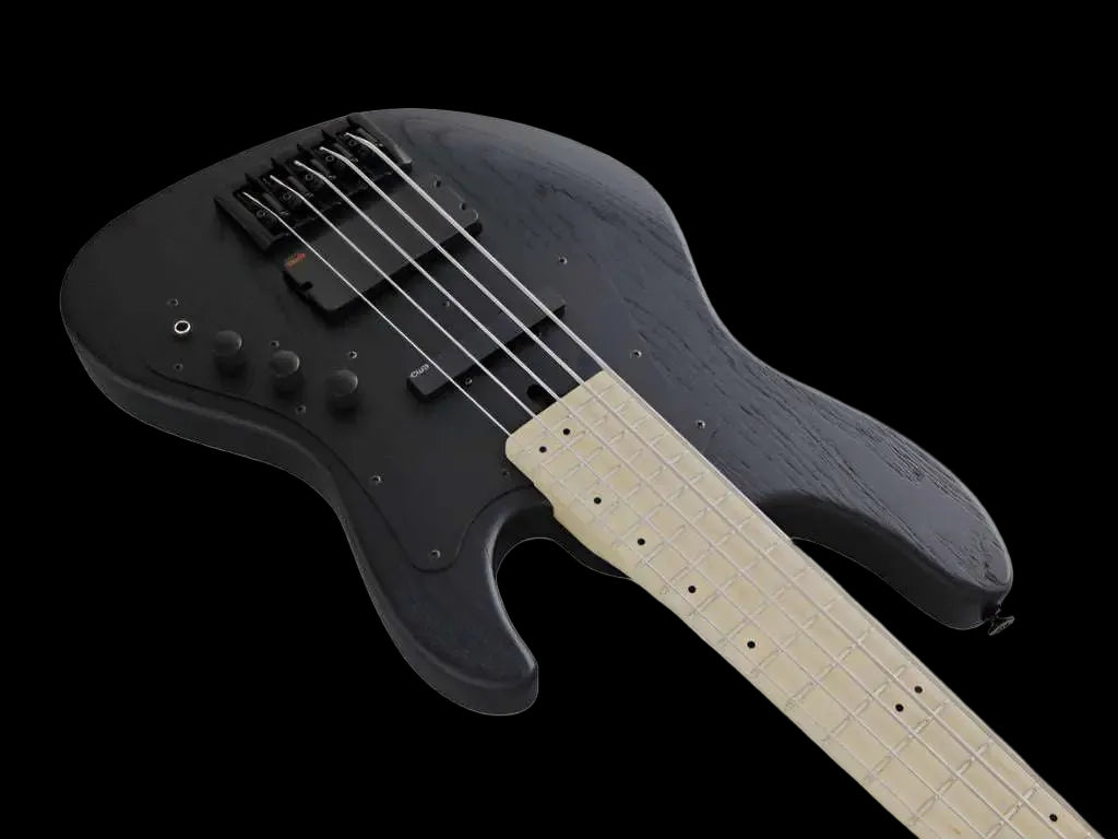 FGN Bass Guitar J Standard Mighty Jazz JMJ53ASHDEM Open Pore Black With Gig Bag - Richards Guitars Of Stratford Upon Avon