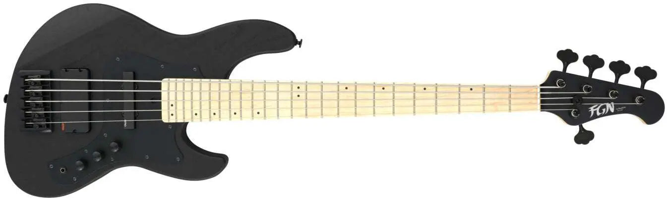 FGN Bass Guitar J Standard Mighty Jazz JMJ53ASHDEM Open Pore Black With Gig Bag - Richards Guitars Of Stratford Upon Avon