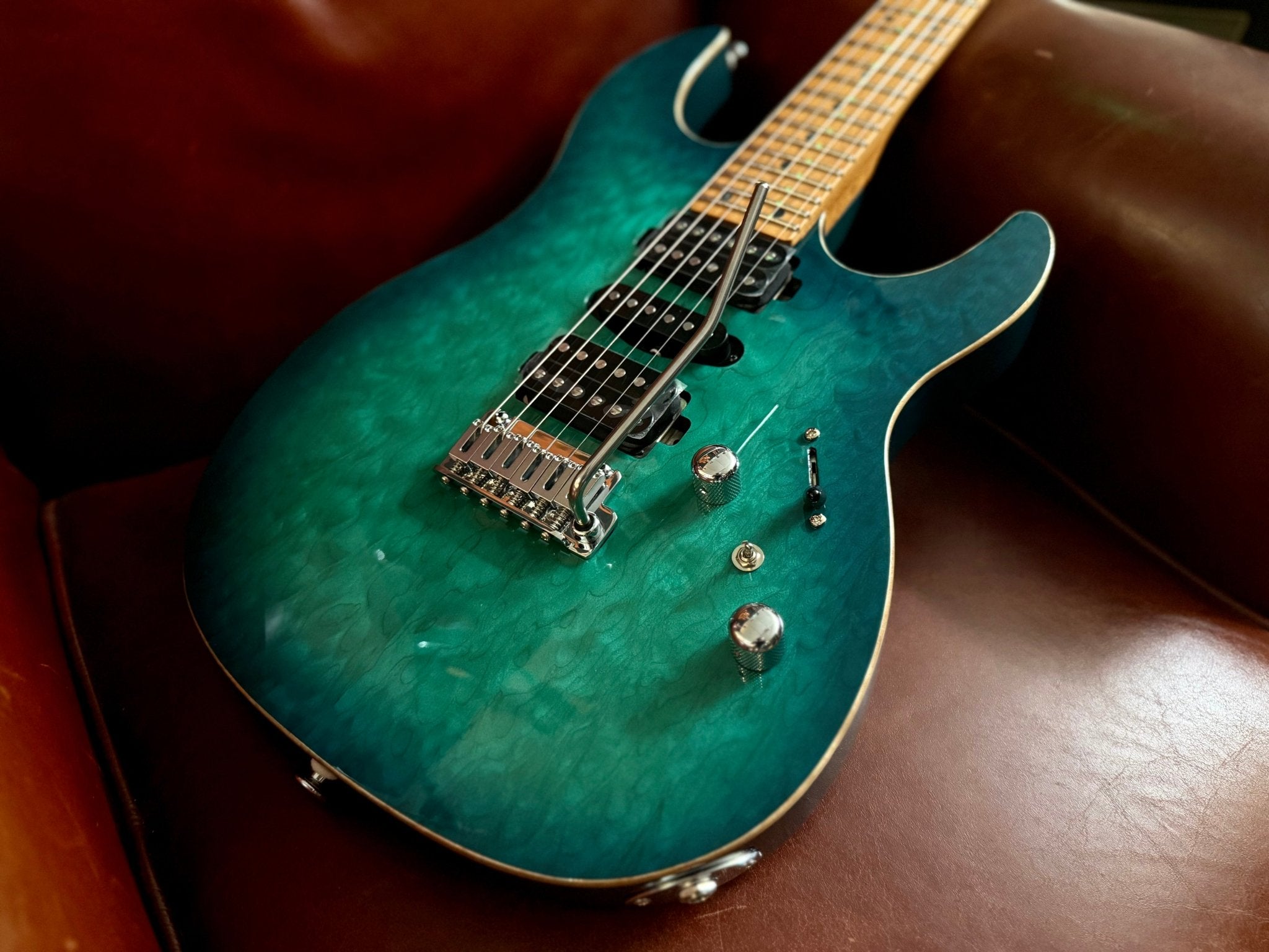 FGN Expert Odyssey, Emerald Ocean Burst Electric Guitar - Richards Guitars Of Stratford Upon Avon