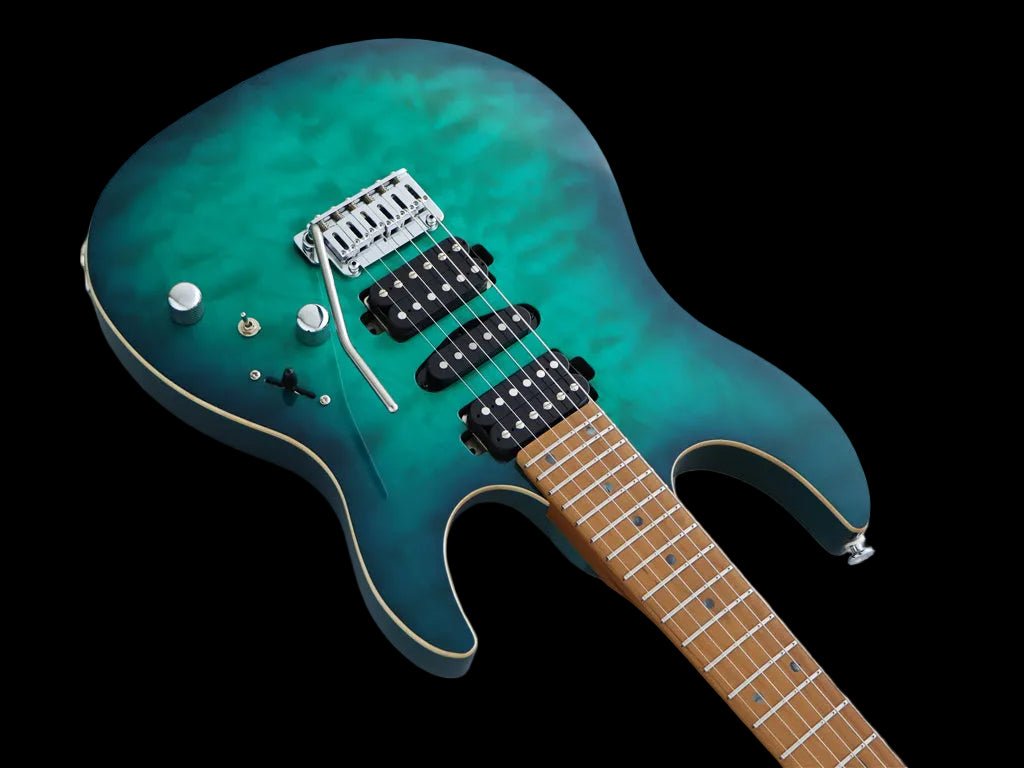 FGN Expert Odyssey, Emerald Ocean Burst Electric Guitar - Richards Guitars Of Stratford Upon Avon