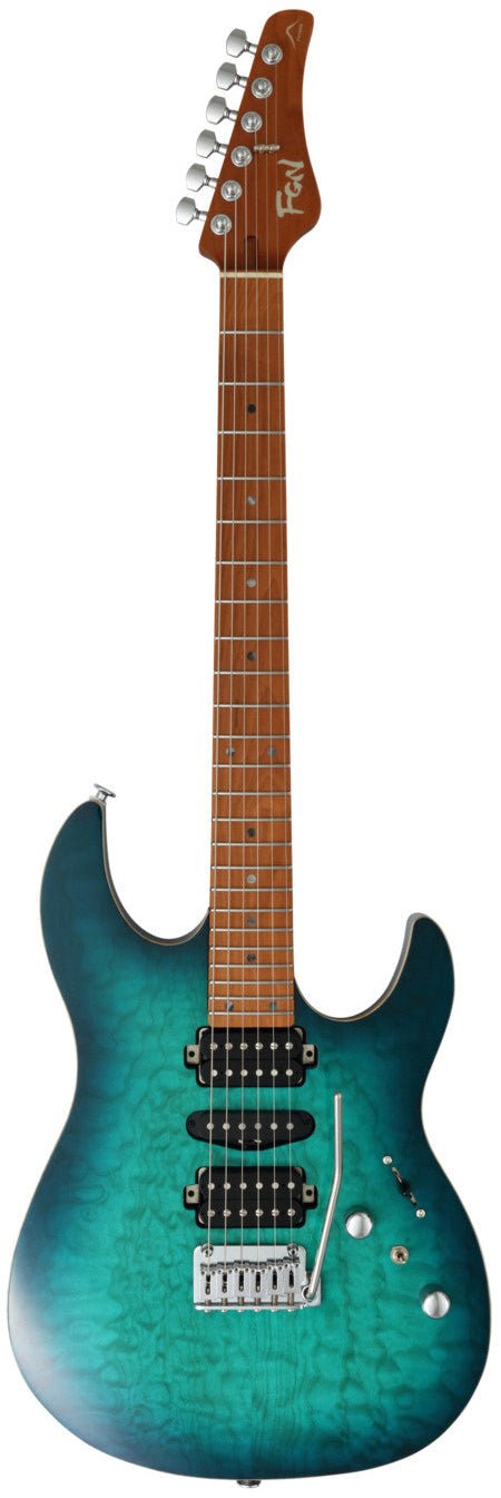 FGN Expert Odyssey, Emerald Ocean Burst Electric Guitar - Richards Guitars Of Stratford Upon Avon