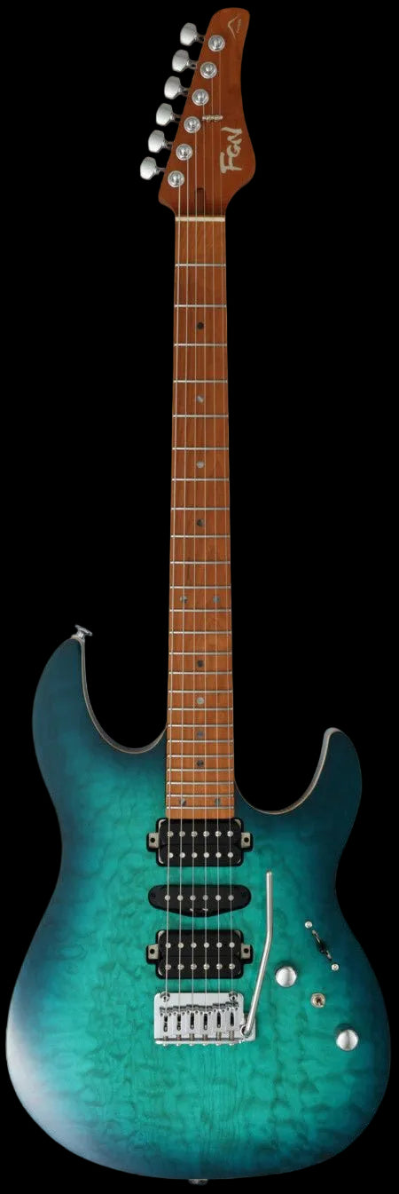 FGN Expert Odyssey, Emerald Ocean Burst Electric Guitar - Richards Guitars Of Stratford Upon Avon