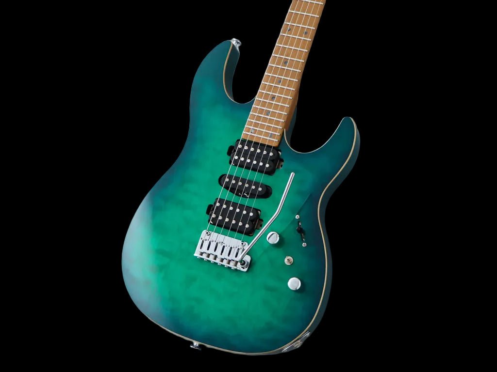 FGN Expert Odyssey, Emerald Ocean Burst Electric Guitar - Richards Guitars Of Stratford Upon Avon