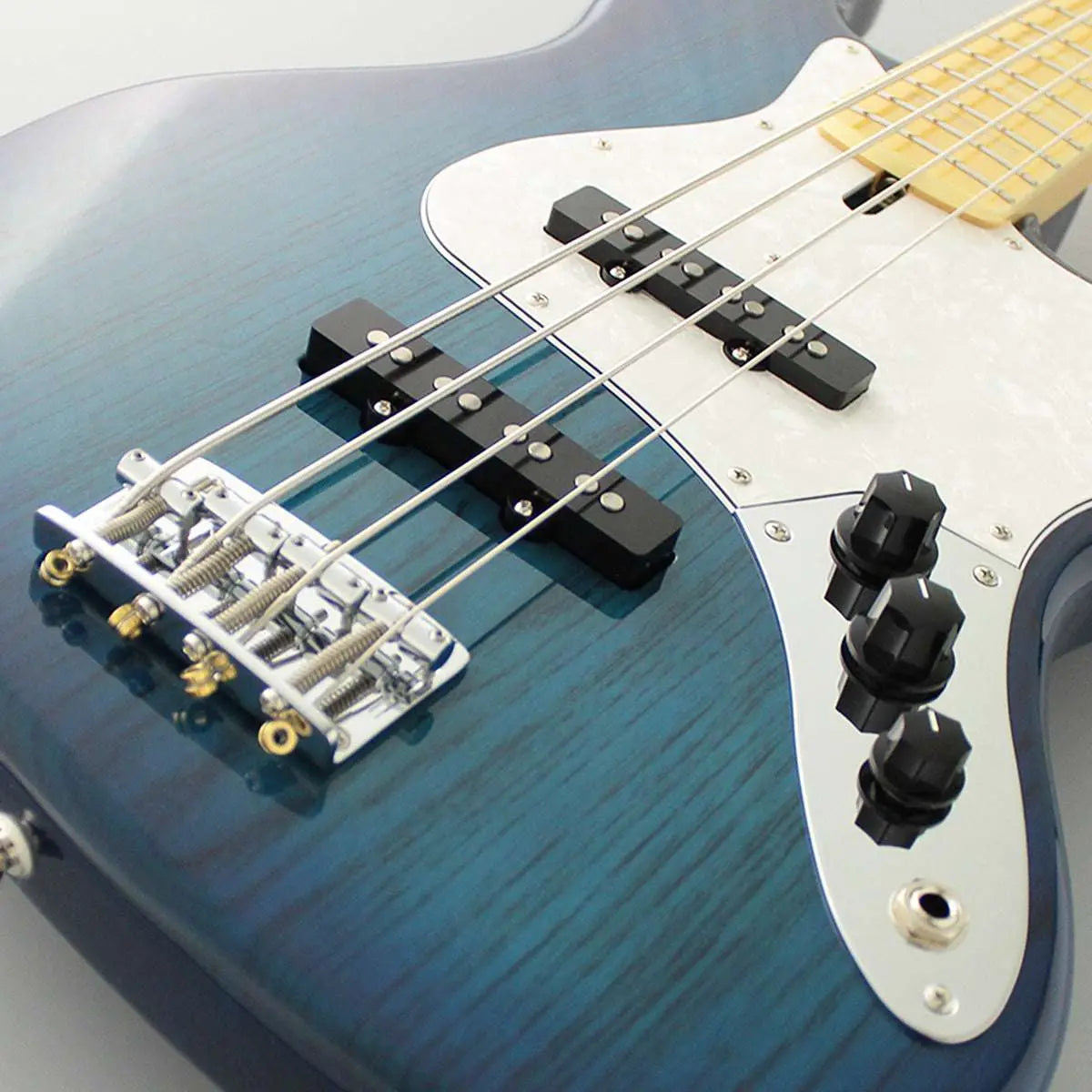 FGN Guitars Neoclassic JB 100M Ash See Thru Blue Burst - Richards Guitars Of Stratford Upon Avon
