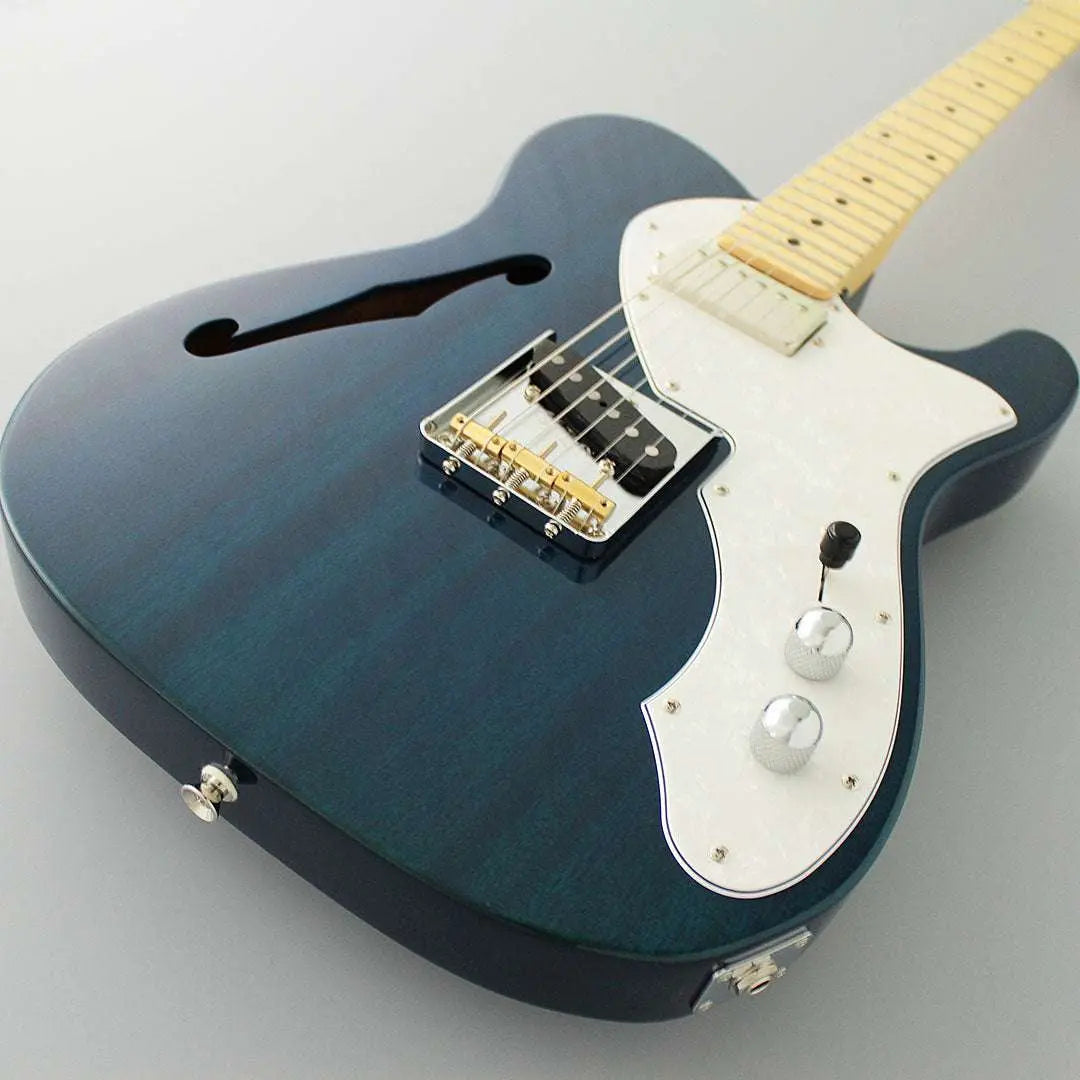 FGN Guitars Neoclassic TE 110M Mahogany Thinline HSTrans Blue - Richards Guitars Of Stratford Upon Avon