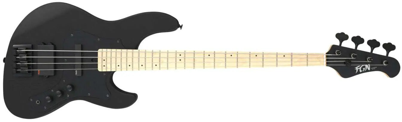 FGN J Standard Mighty Jazz JMJ2ASHDEM Open Pore Black With Gig Bag - Richards Guitars Of Stratford Upon Avon