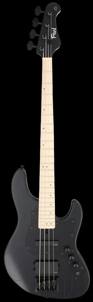 FGN J Standard Mighty Jazz, JMJ3ASHDEM Open Pore Black Bass Guitar - Richards Guitars Of Stratford Upon Avon