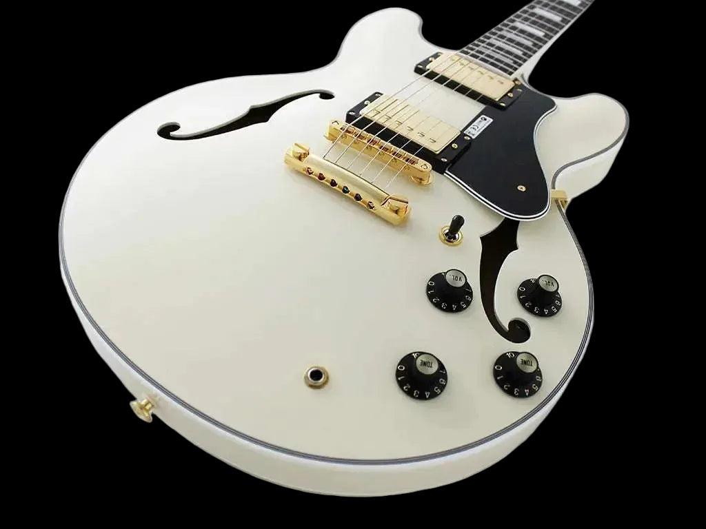 FGN Masterfield, Electric Guitar, Antique White (AWH) MSAHPC With Hard Case - Richards Guitars Of Stratford Upon Avon