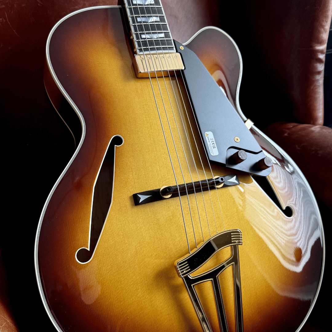 FGN Masterfield MFA FP (Custom Pro Exclusive) Jazz Burst, Archtop Electric Guitar - Richards Guitars Of Stratford Upon Avon