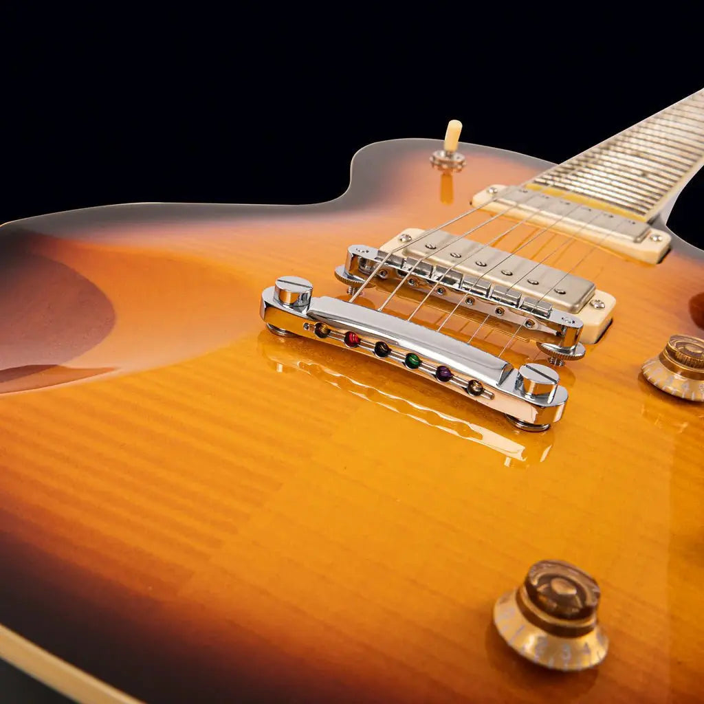 FRET KING ECLAT CUSTOM GUITAR - FLAMED TOBACCO SUNBURST (Includes Our £85 Pro Setup Free) - Richards Guitars Of Stratford Upon Avon