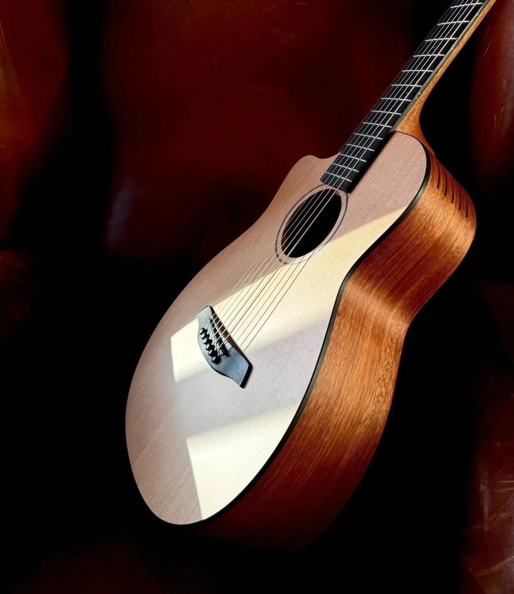 Furch Pioneer CM: Western red cedar top with African mahogany back and sides (Furch Mini / Travel Guitar) (2025 CNR Active Upgrade Model) - Richards Guitars Of Stratford Upon Avon
