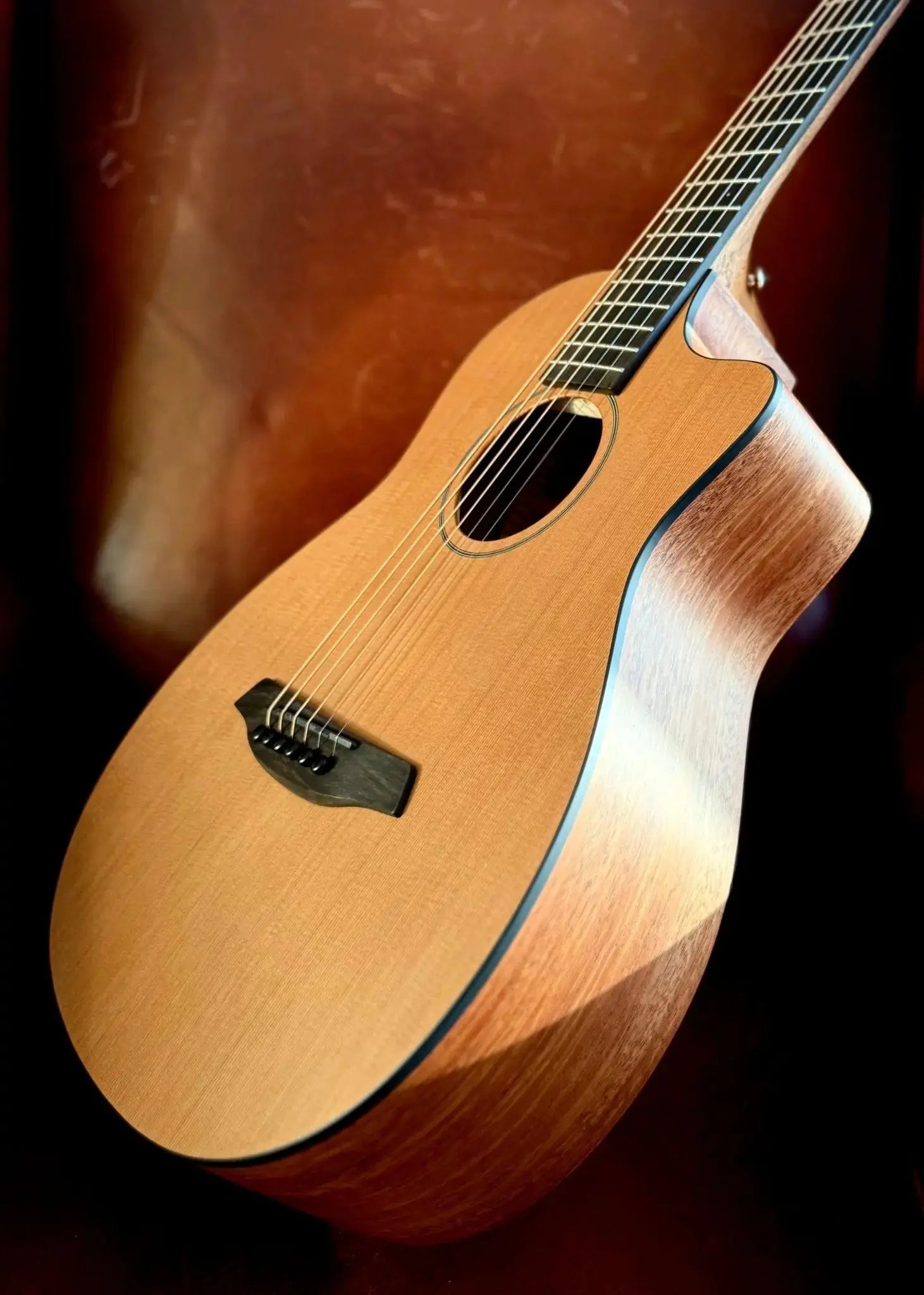 Furch Pioneer CM: Western red cedar top with African mahogany back and sides (Furch Mini / Travel Guitar) (2025 CNR Active Upgrade Model) - Richards Guitars Of Stratford Upon Avon