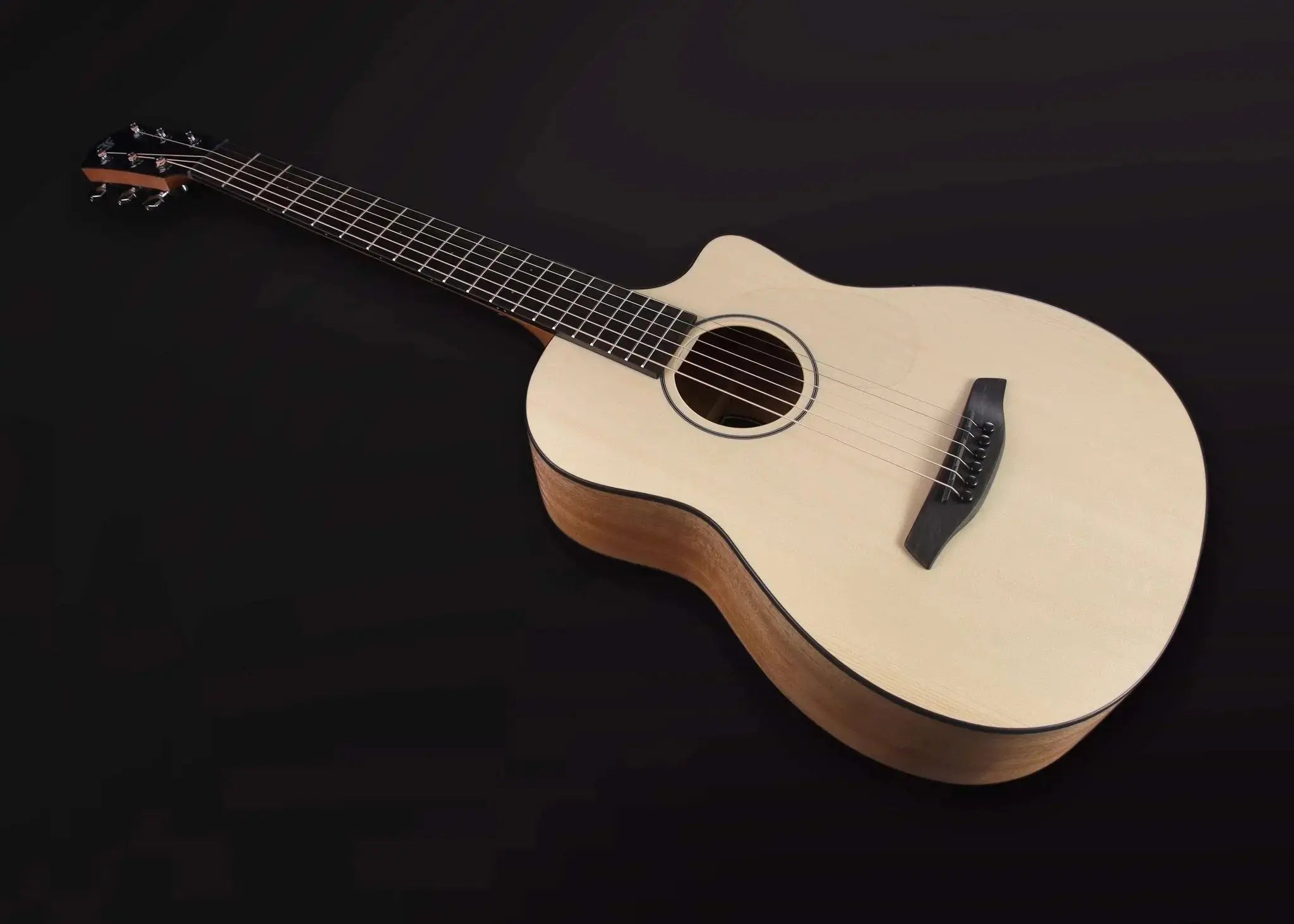 Furch Pioneer EM Left Handed: Engelmann spruce top with African mahogany back and sides. (Furch Mini / Travel Guitar) (2025 CNR Active Upgrade Model) Left Handed - Richards Guitars Of Stratford Upon Avon