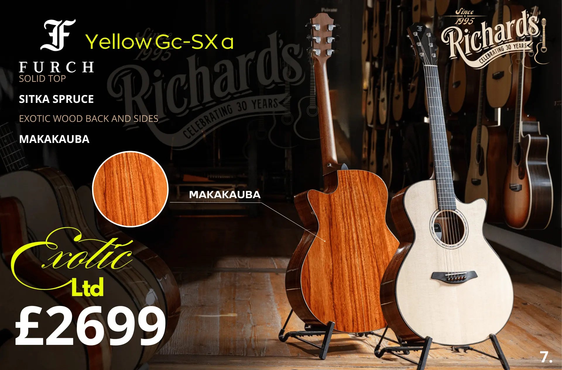Furch Yellow Makakauba Gc SX Exotic Ltd Series Acoustic Guitar - Richards Guitars Of Stratford Upon Avon
