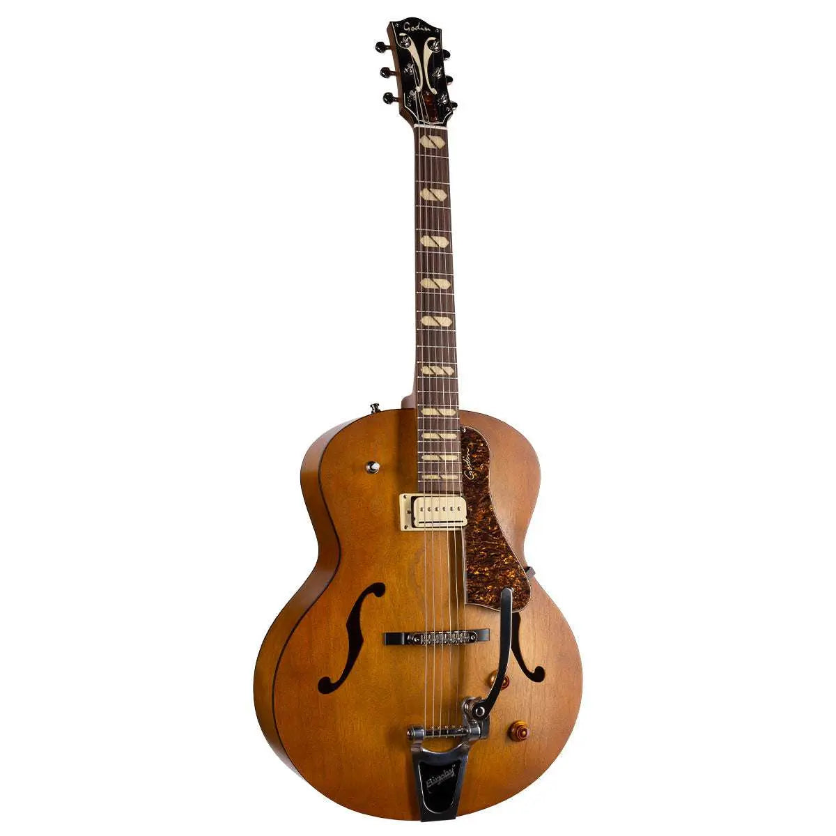 Godin 5th Avenue Jumbo P - Rail Semi - Acoustic Guitar ~ Harvest Gold - Richards Guitars Of Stratford Upon Avon