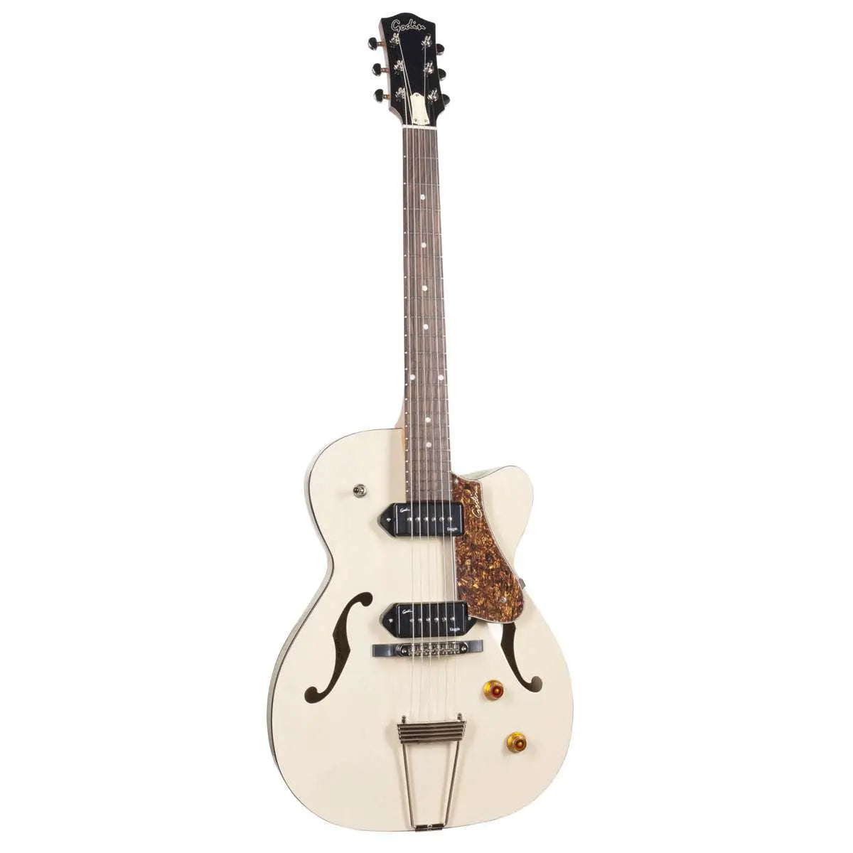 Godin 5th Avenue Thin Line Kingpin P90 Semi - Acoustic Guitar ~ Trans Cream - Richards Guitars Of Stratford Upon Avon