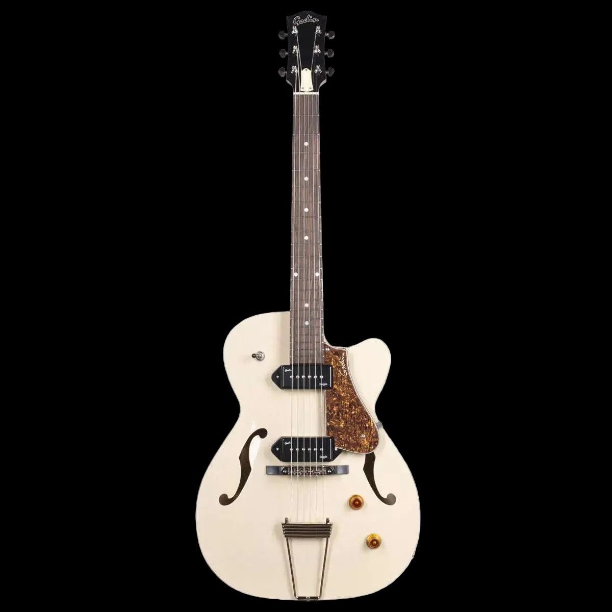 Godin 5th Avenue Thin Line Kingpin P90 Semi - Acoustic Guitar ~ Trans Cream - Richards Guitars Of Stratford Upon Avon