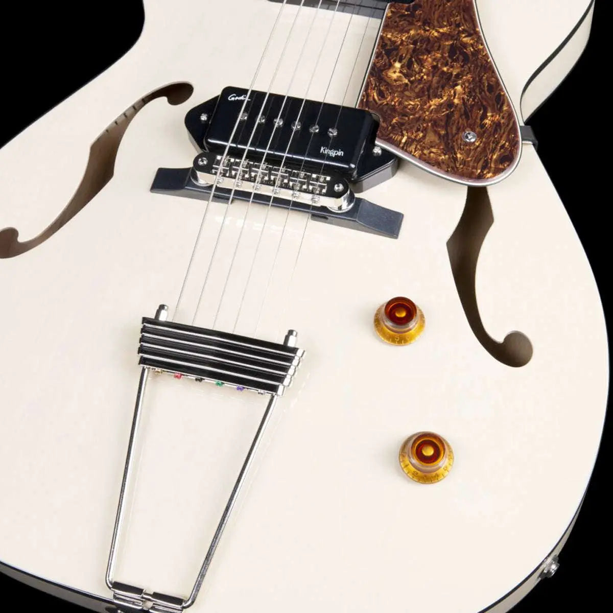 Godin 5th Avenue Thin Line Kingpin P90 Semi - Acoustic Guitar ~ Trans Cream - Richards Guitars Of Stratford Upon Avon