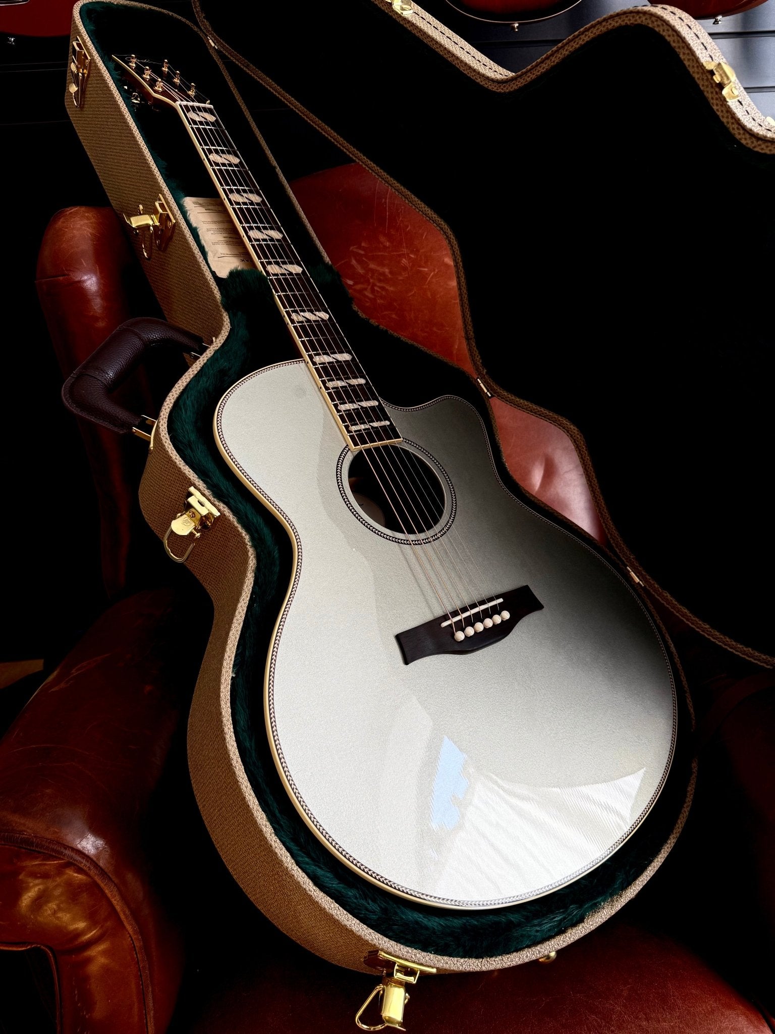Godin Connaisseur MJ RW Satina Silver Electro Acoustic Guitar - Richards Guitars Of Stratford Upon Avon