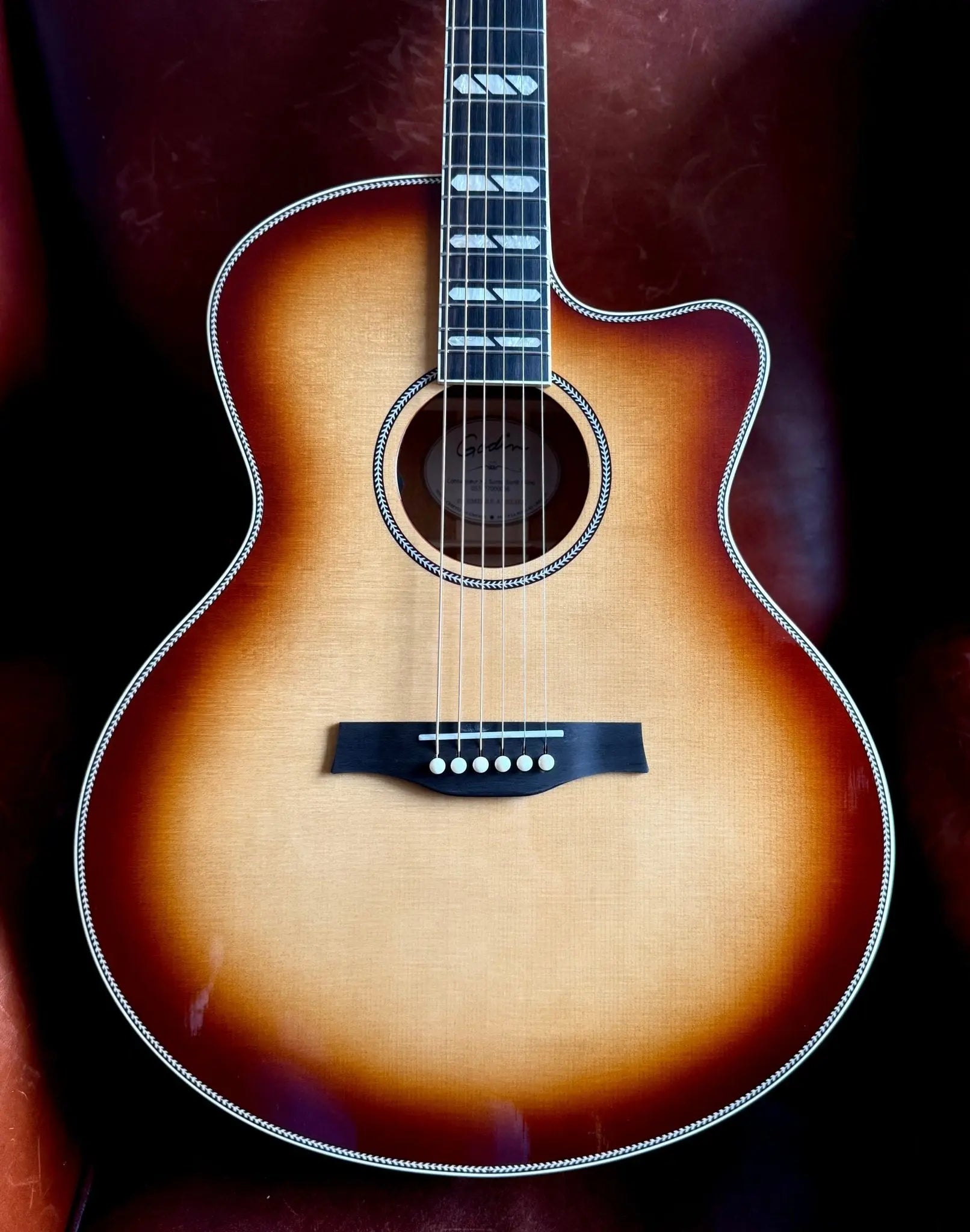 Buy Godin Connaisseur MJ Sunsetburst Maho Electro Acoustic Guitar