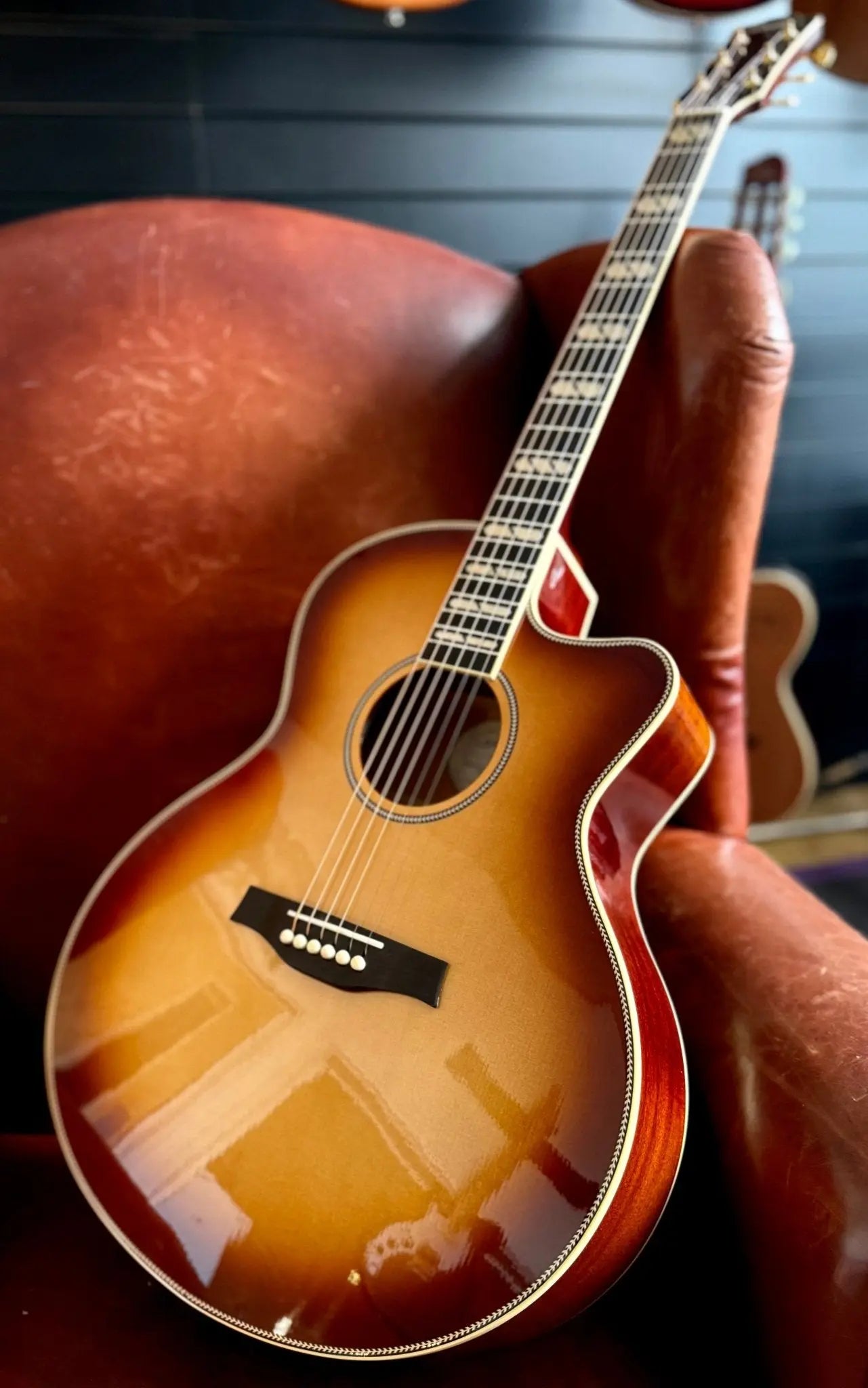 Buy Godin Connaisseur MJ Sunsetburst Maho Electro Acoustic Guitar