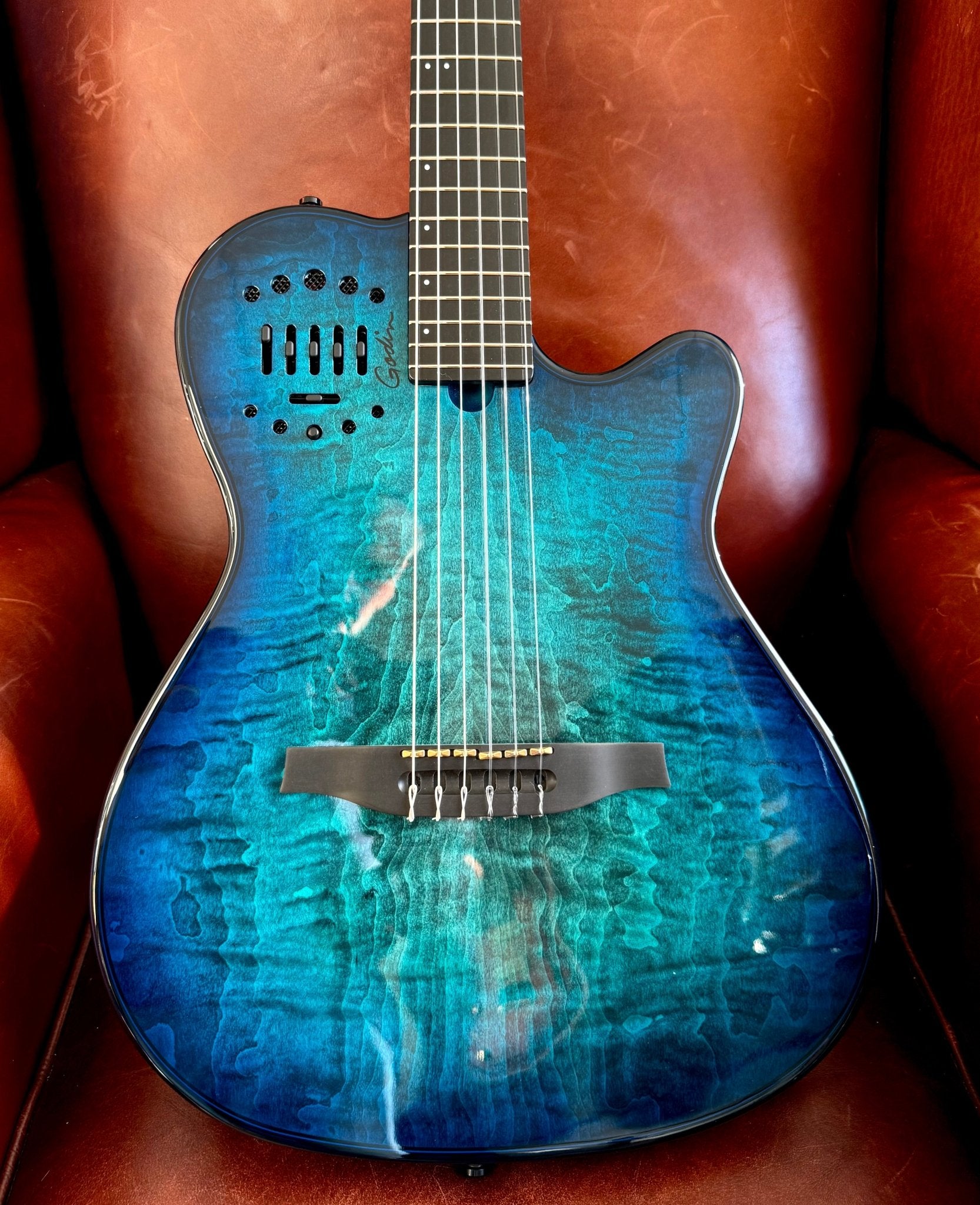 Godin Multiac Nylon Oceanburst LTD - Richards Guitars Of Stratford Upon Avon