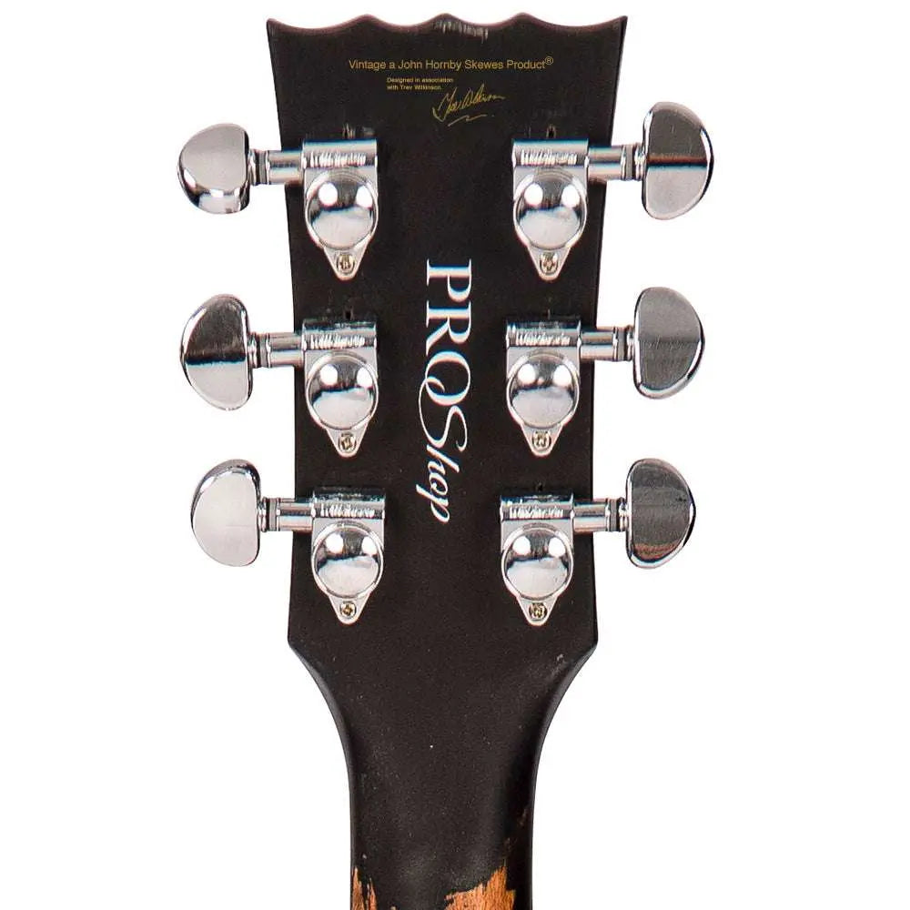 IN BUILD: - Vintage V100 ProShop Unique ~ Boulevard Black - Richards Guitars Of Stratford Upon Avon