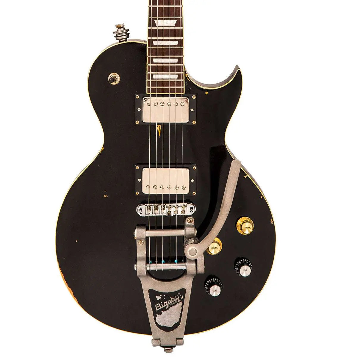 IN BUILD: - Vintage V100 ProShop Unique ~ Vintage Black - Richards Guitars Of Stratford Upon Avon