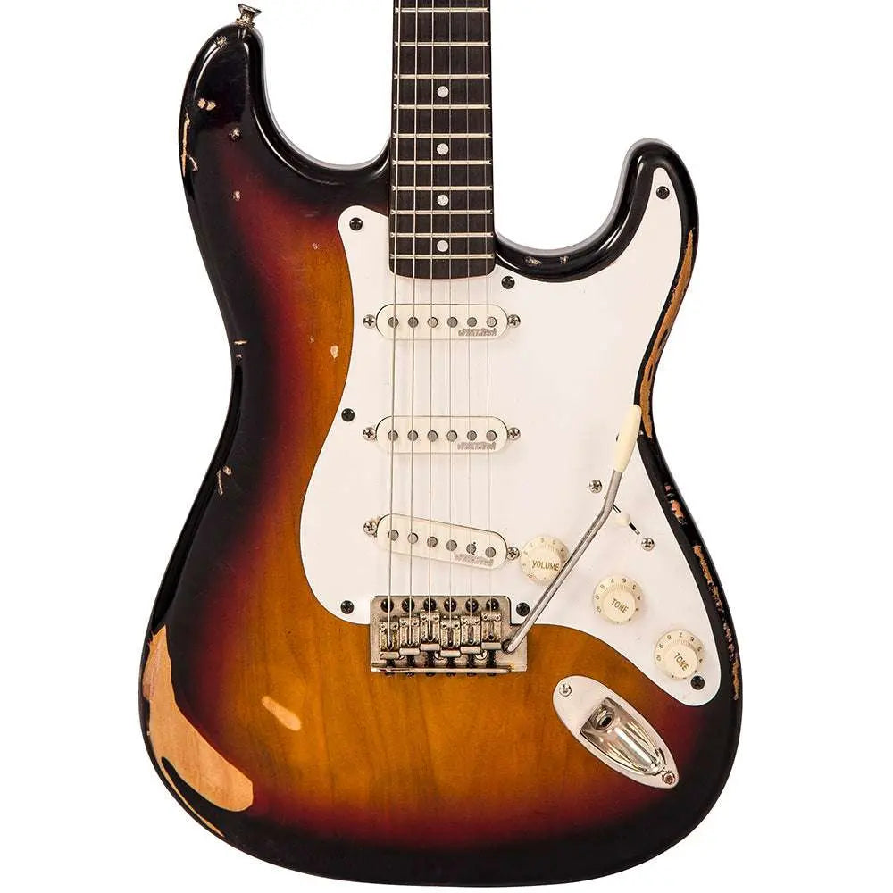 IN BUILD: - Vintage V6 ProShop Unique ~ Sunset Sunburst - Richards Guitars Of Stratford Upon Avon