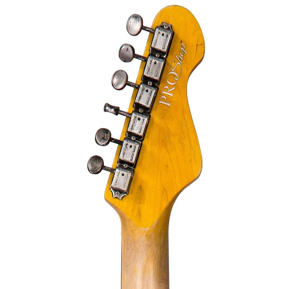 IN BUILD: - Vintage V6 ProShop Unique ~ Sunset Sunburst - Richards Guitars Of Stratford Upon Avon