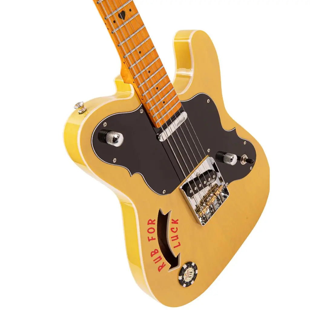 Joe Doe 'Gambler' Electric Guitar by Vintage ~ Butterscotch with Case - Richards Guitars Of Stratford Upon Avon