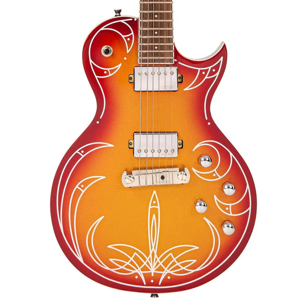 Joe Doe 'Hot Rod' Electric Guitar by Vintage ~ Cali - Sunset Burst with Case - Richards Guitars Of Stratford Upon Avon
