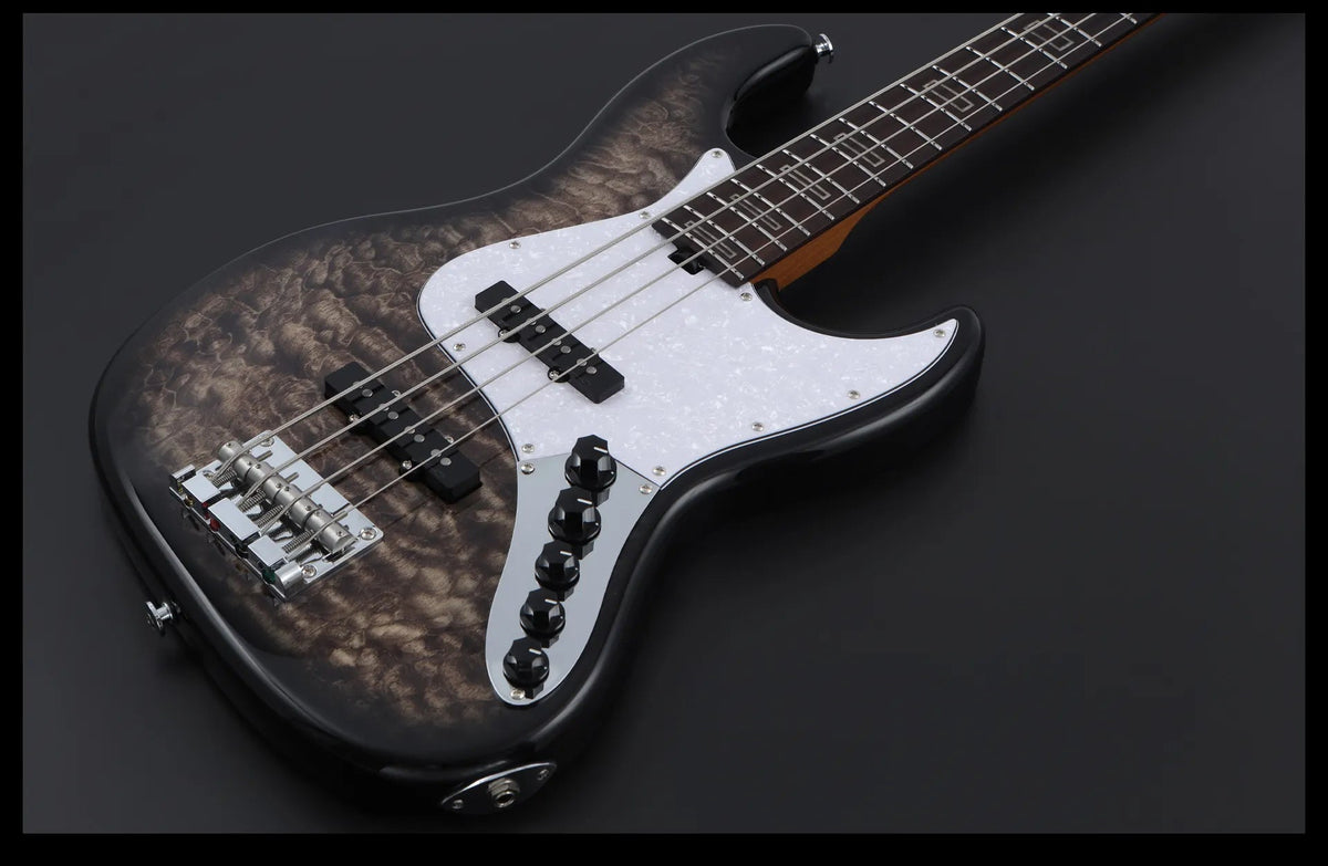 Keipro KJB-Deluxe Pro Q-R Act HTBK Bass Guitar - Richards Guitars Of Stratford Upon Avon