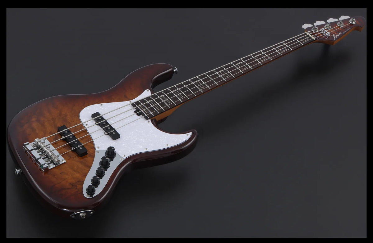 Keipro KJB-Deluxe Pro Q-R Act HTSB Bass Guitar - Richards Guitars Of Stratford Upon Avon