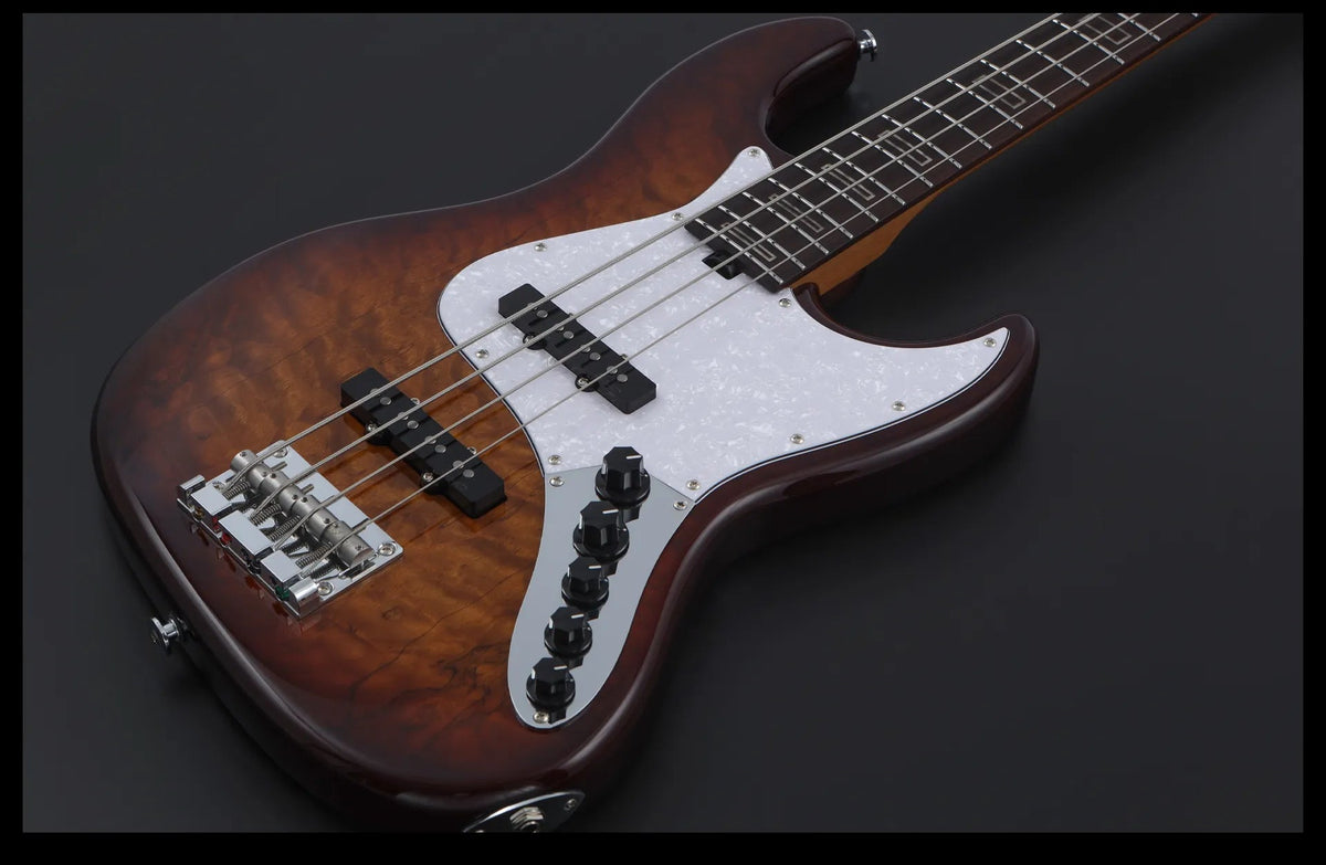 Keipro KJB-Deluxe Pro Q-R Act HTSB Bass Guitar - Richards Guitars Of Stratford Upon Avon