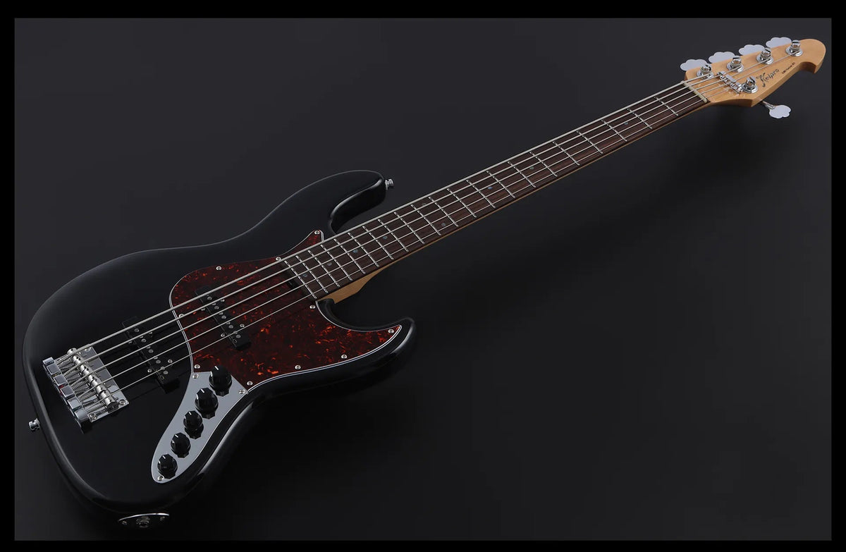 Keipro KJB5-Custom-R Act BK Bass Guitar - Richards Guitars Of Stratford Upon Avon