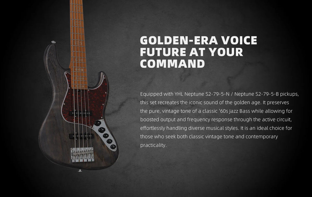 Keipro KJB5-Deluxe Pro Ash-M-Act Bass Guitar - Richards Guitars Of Stratford Upon Avon