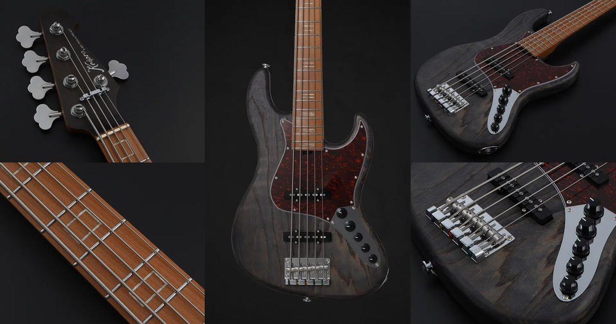Keipro KJB5-Deluxe Pro Ash-M-Act Bass Guitar - Richards Guitars Of Stratford Upon Avon