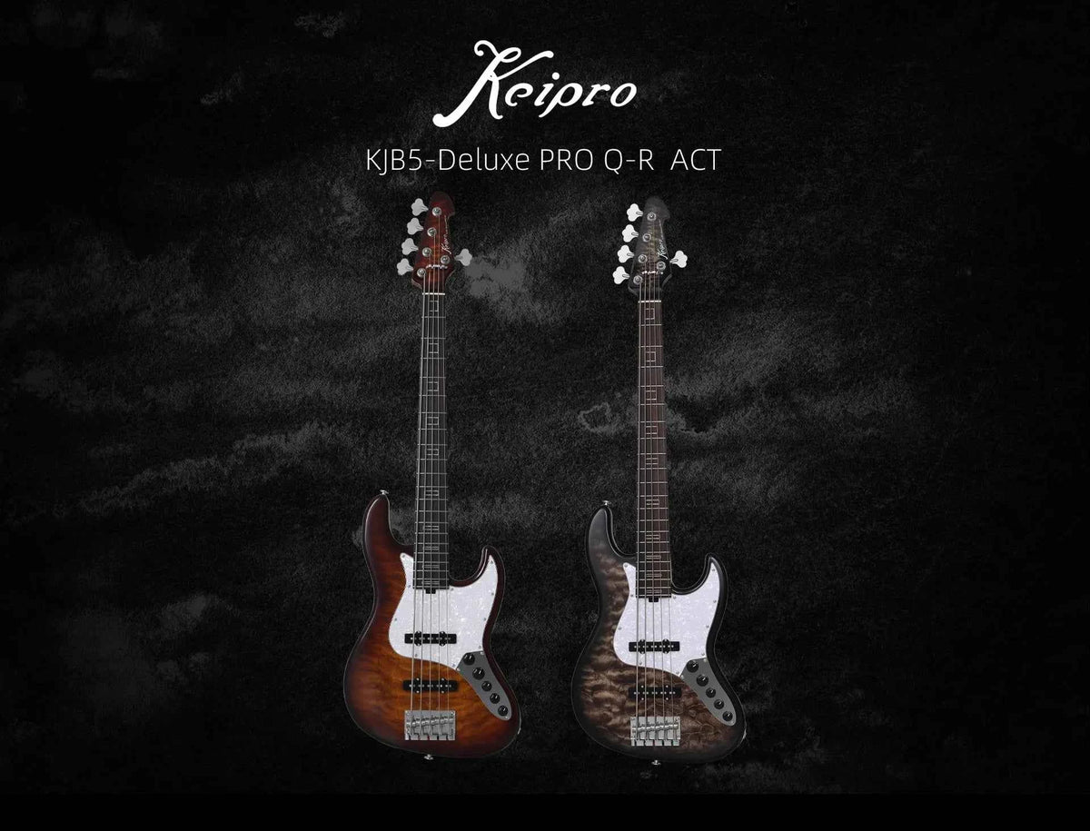 Keipro KJB5-Deluxe Pro Q-R Act HTBK Bass Guitar