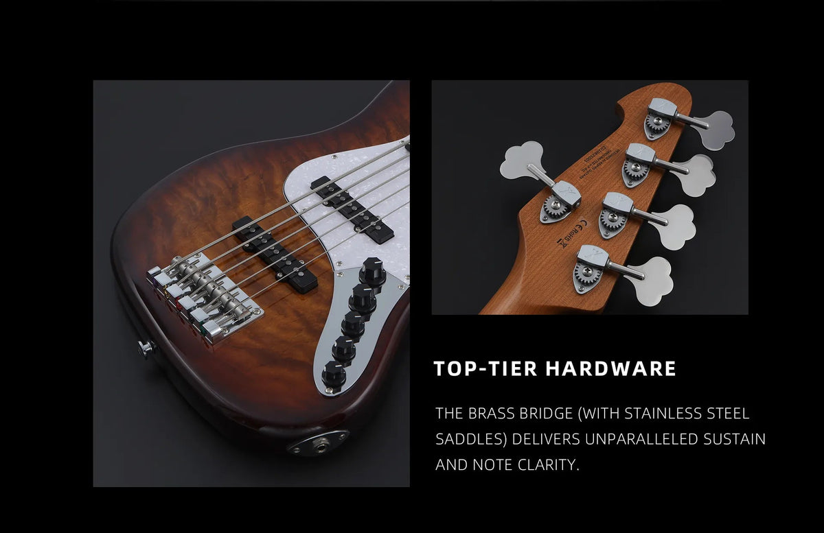 Keipro KJB5-Deluxe Pro Q-R Act HTSB Bass Guitar - Richards Guitars Of Stratford Upon Avon