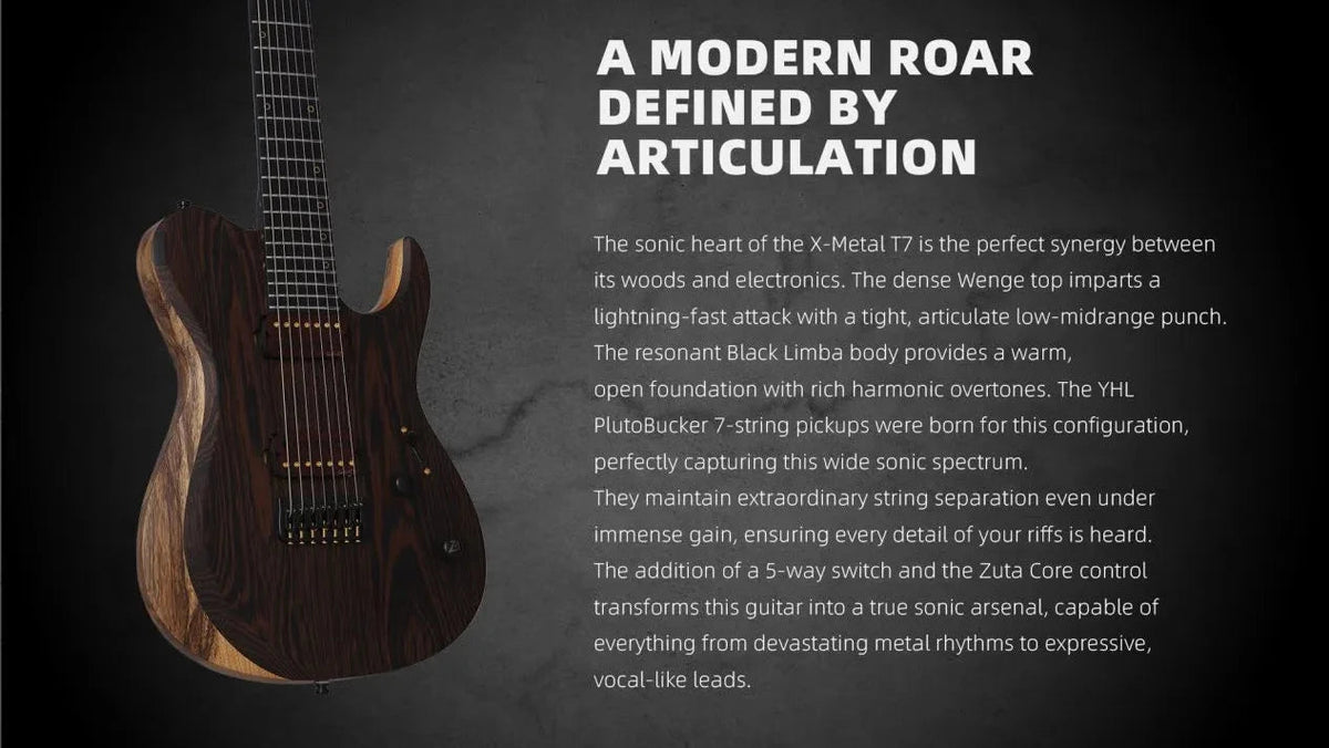 Keipro X-Metal T7 Black Limba H.H Electric Guitar - Richards Guitars Of Stratford Upon Avon
