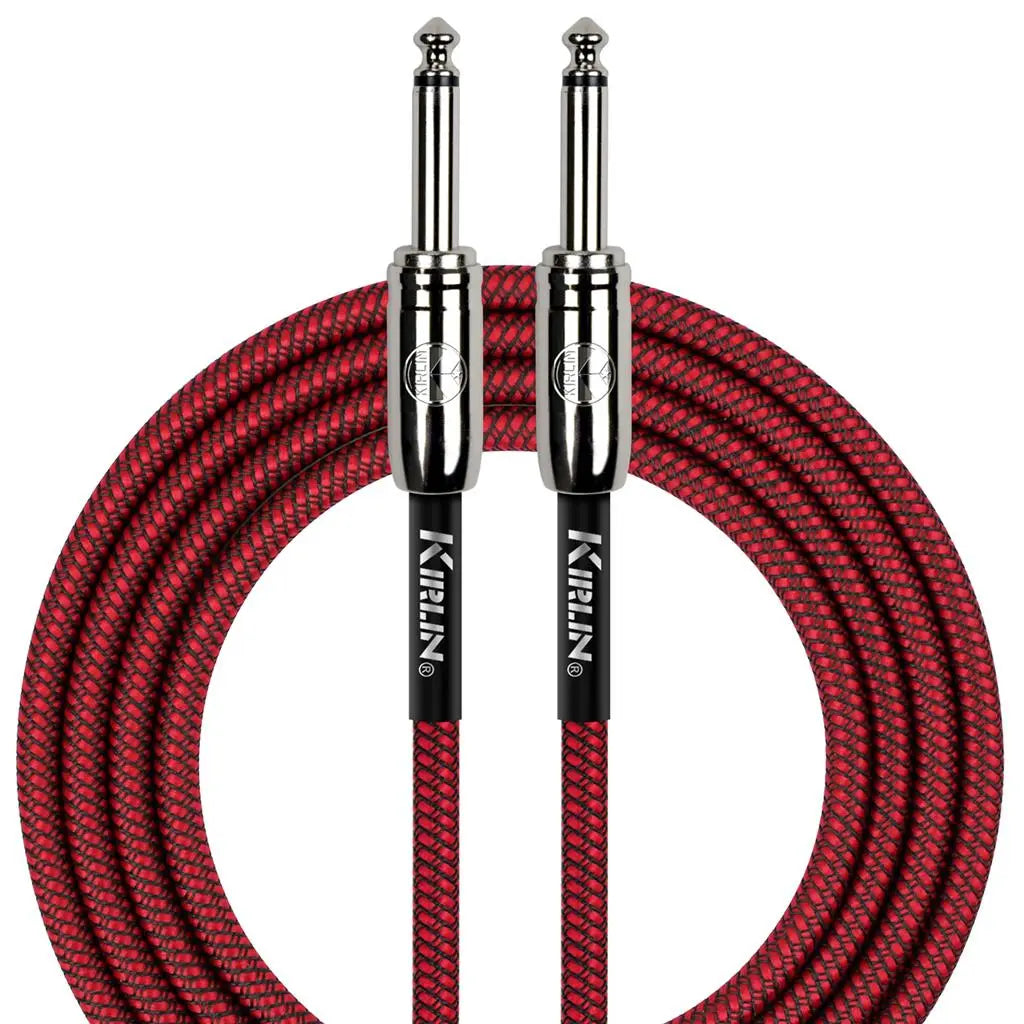 Buy Kirlin Fabric 10' Straight Red Guitar Cable