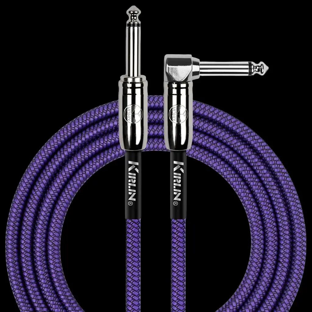 Buy Kirlin Fabric 10' Strt To Angle Purple Guitar Cable