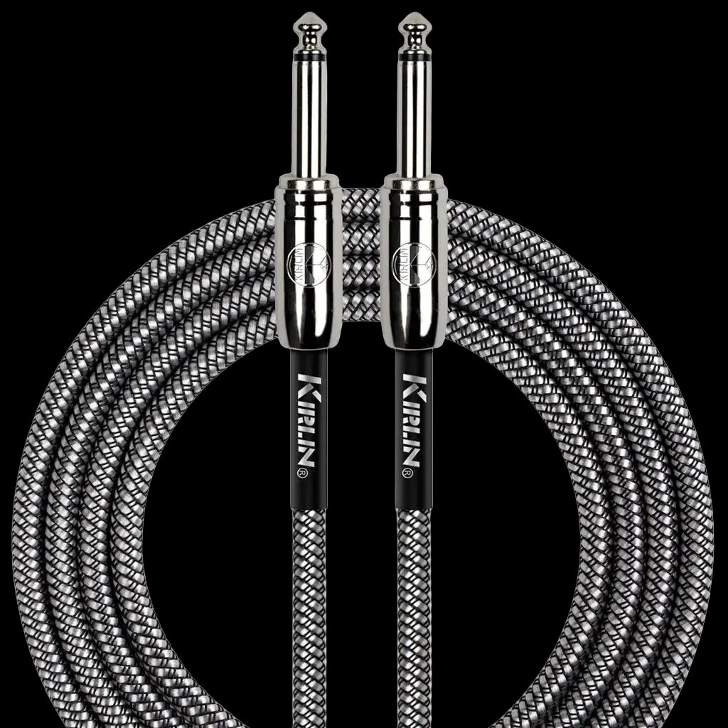 Buy Kirlin Fabric 20' Straight Black Guitar Cable
